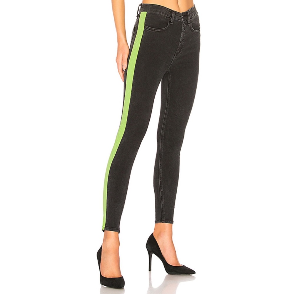 RAG & BONE Mazie Tuxedo Neon Stripe Skinny Jean 26